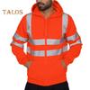 Reflective Safety Hoodie 360 Degree Reflective Zones High Visibility Quick Dry Long Sleeves Outdoor Construction Worker Top for Night Shift Running