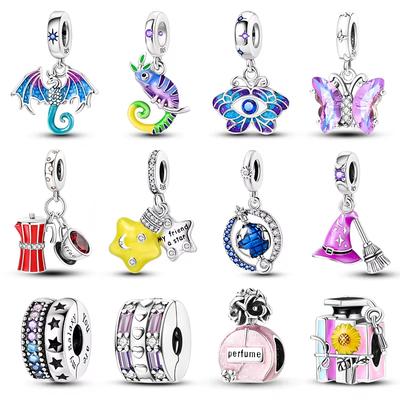 100% Copper Fantasy Flying Dragon Mysterious Butterfly Charms Pendants Fit Qikaola Original Bracelets Diy Jewelry
