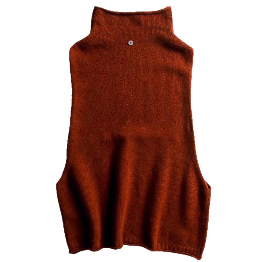 Women's Spring/Autumn Casual Fashion Vintage Simple Solid Color High Neck Sleeveless Vest, Elegant Style Sleeveless Vest Top