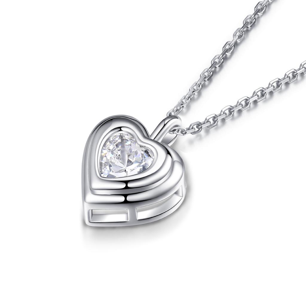 925 Silver Love Jewelry Necklace Women's Cross-Border Jewelry Heart Pendant Neck Chain Sterling Silver Accessories Light Luxury