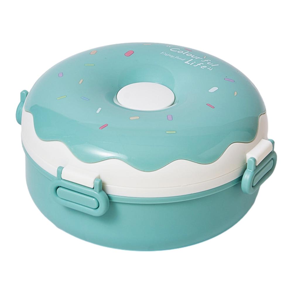 Contenitore Pranzo a Forma di Ciambella con Cucchiaio Forchetta 900ml Scatola Pranzo Bento per Viaggio e Uso Quotidiano per Adulti/Bambini/Piccoli