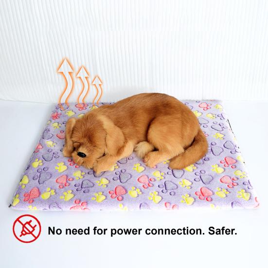 Selbstwärmende Katzenmatte Plüsch Thermische Hundematte mit Rutschfester Unterseite Nicht-Elektrische Haustierwärmematte mit Abnehmbarem Waschbarem Bezug für Innen- und Außenbereich