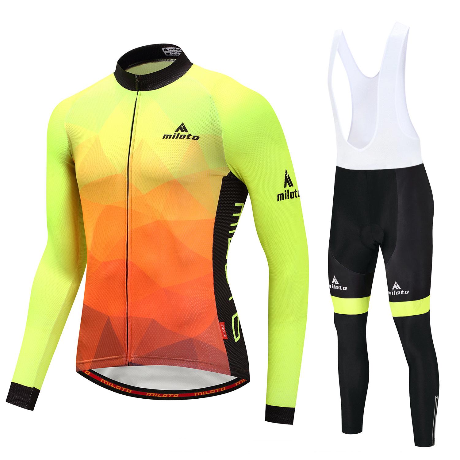 Cycling Suit Long Suit, Men s Cycling Suit/Fluorescent 2026 Autumn Long Sleeve Breathable Cycling Suit Outdoor Cycling XS