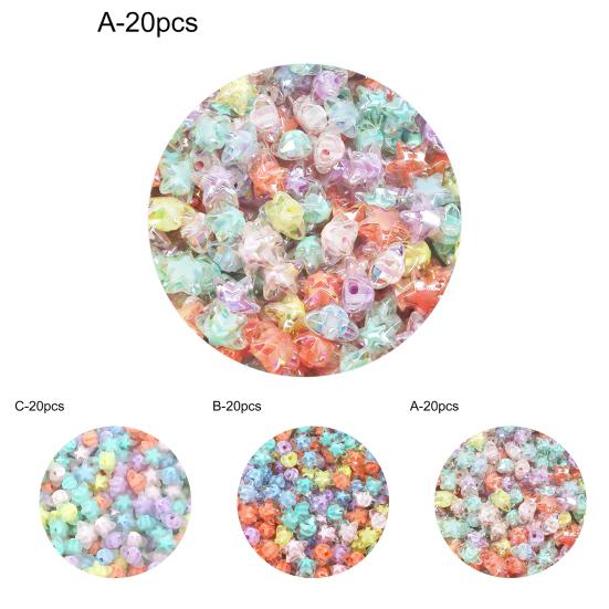 20Pcs/Pack Loose Bead Creative Eye-catching Accessory Pentagram Shape DIY Bead Jewelry Making Craft