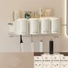 Wall Mounted Toothbrush Holder No Punching Toothpaste Toothbrush Storage Rack Transparent Mouthwash Cup Toothbrush Bathroom Set
