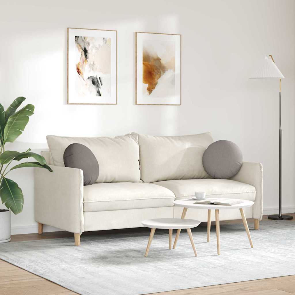 Seat Cushion 2 Pcs Taupe Ø40 X 13 Cm Fabric