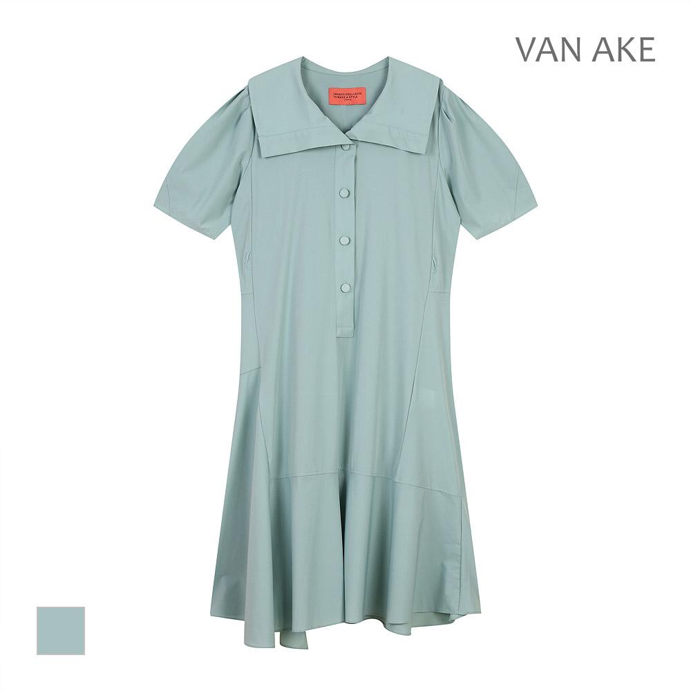 VANAKE Belted Big Collar Dress_Vb38Opud10A