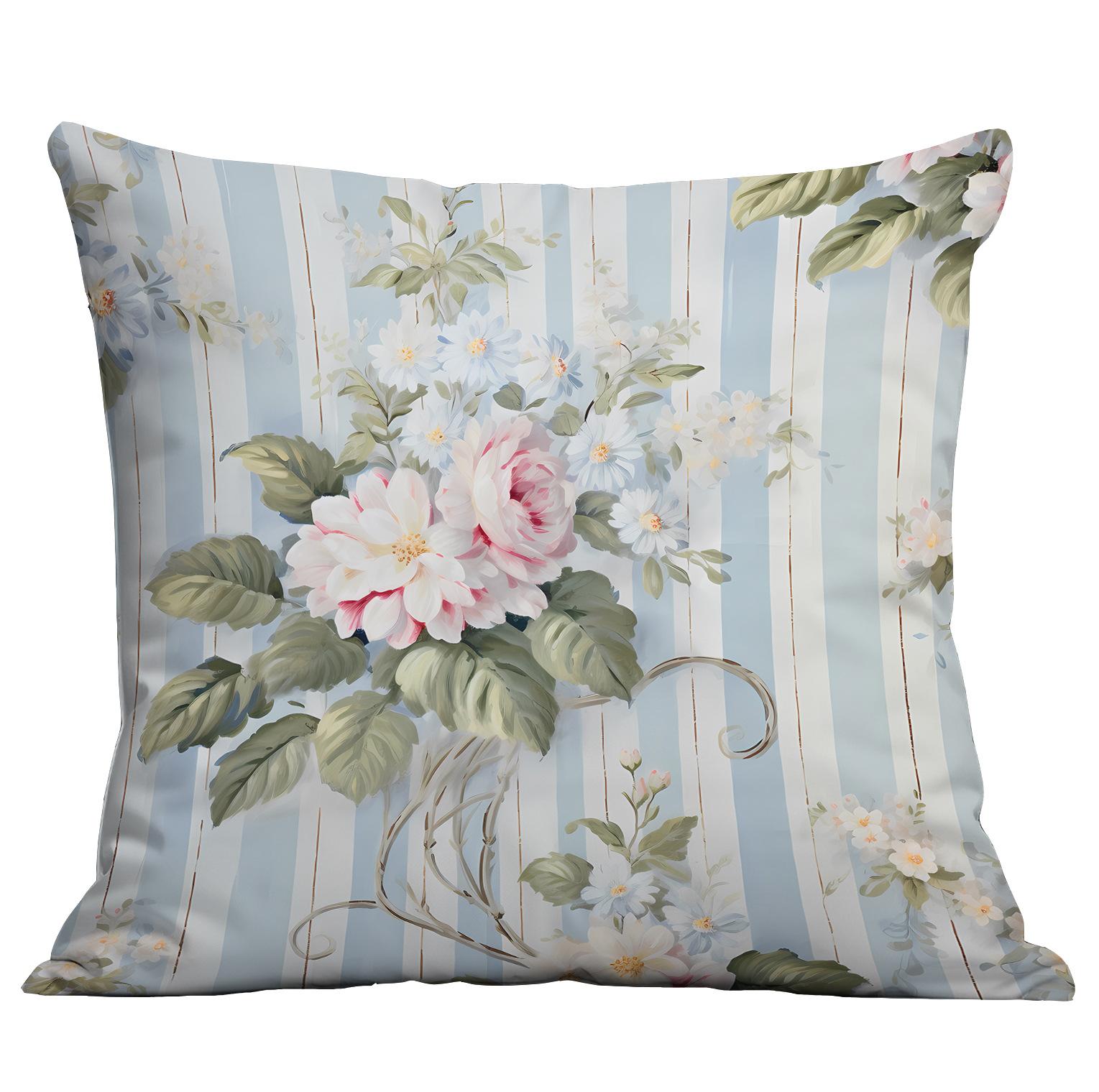 

Новая акварельная пасторальная наволочка с цветочным рисунком для дома, гостиной, дивана 45 * 45Cm