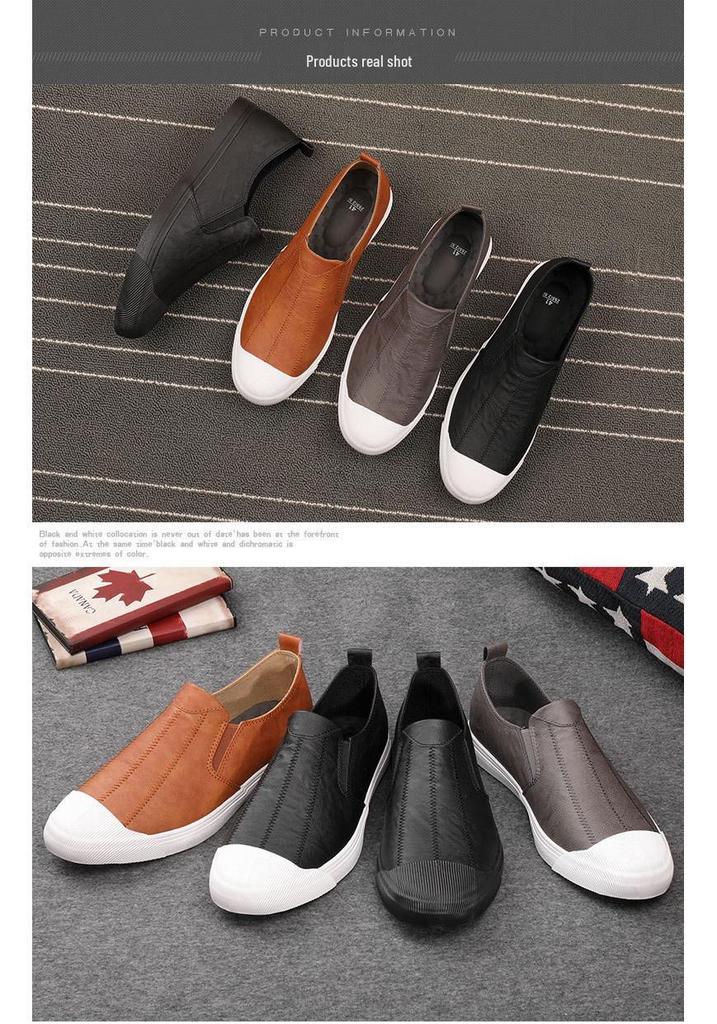 2026 Spring Men's Casual Trendy Leather Slip-On Low-Top Shoes