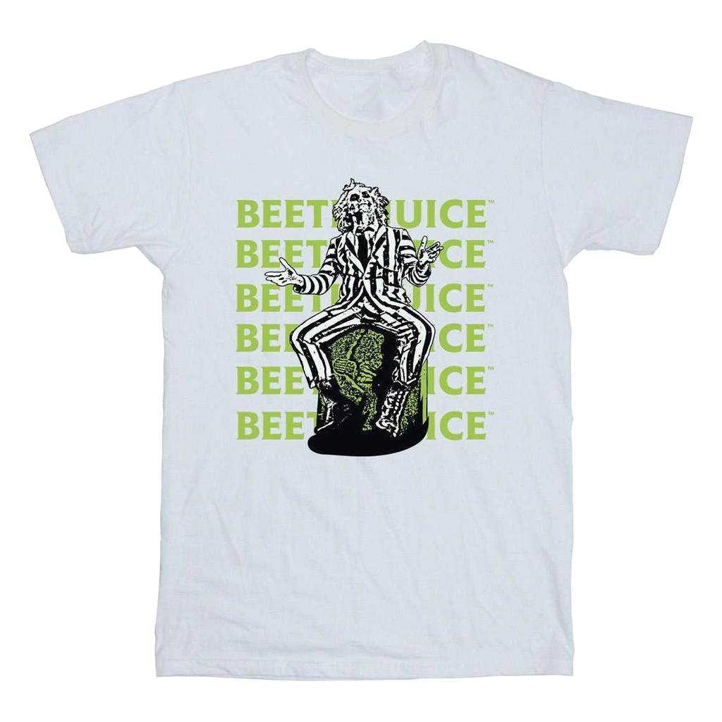 Beetlejuice Boys Pose Cotton Repeat Logo T-Shirt