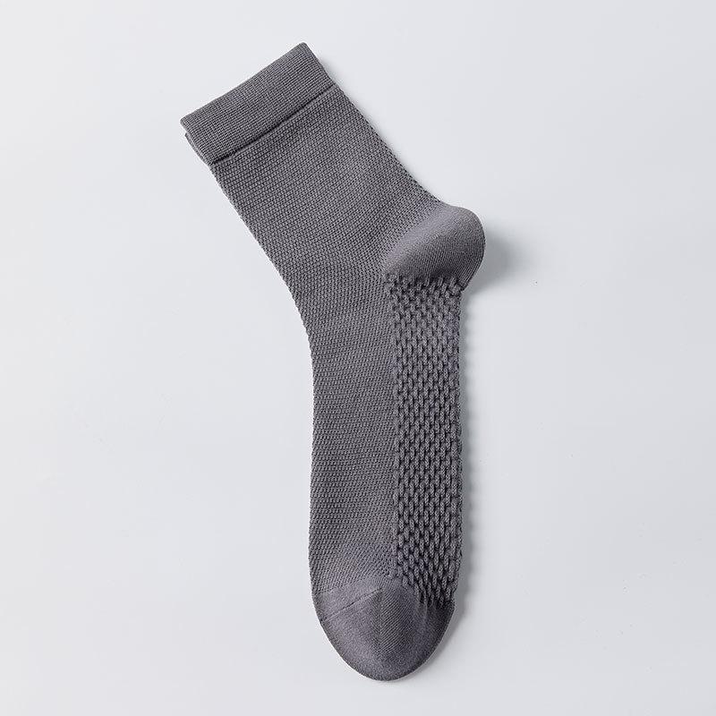 Geruchshemmende, antibakterielle und desodorierende schweißabsorbierende Herren-Mittelrohrsocken aus reiner Baumwolle für Sommer, Business-Casual-Sport-Socken, Frühlings- und Herbststile