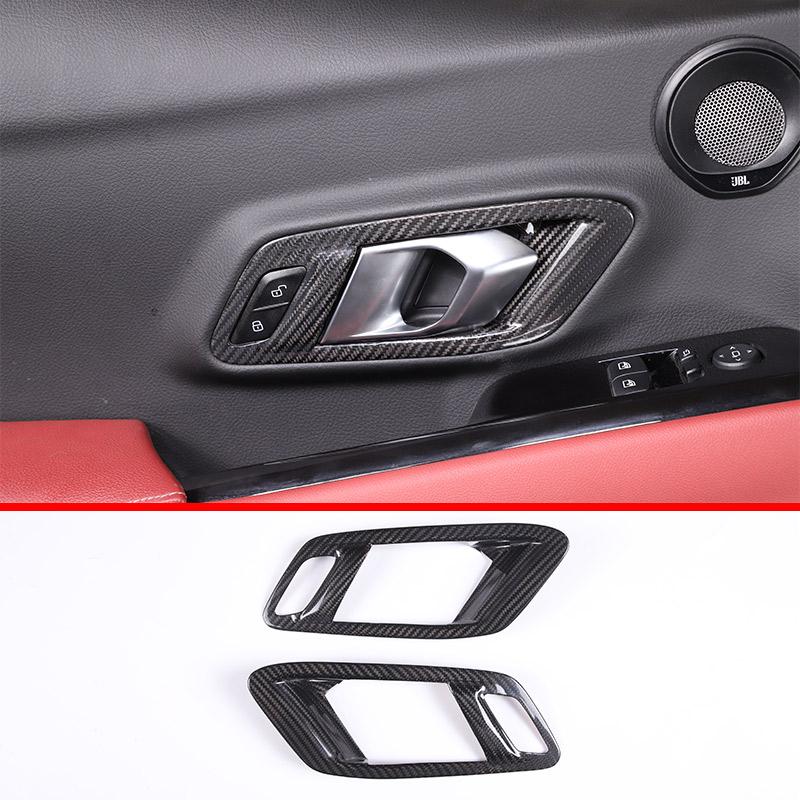 Real Carbon Fiber For Toyota Supra MK5 A90 2019-2025 Center Console Steering Wheel Interior Gear Decoration Mirror Trim Sticker