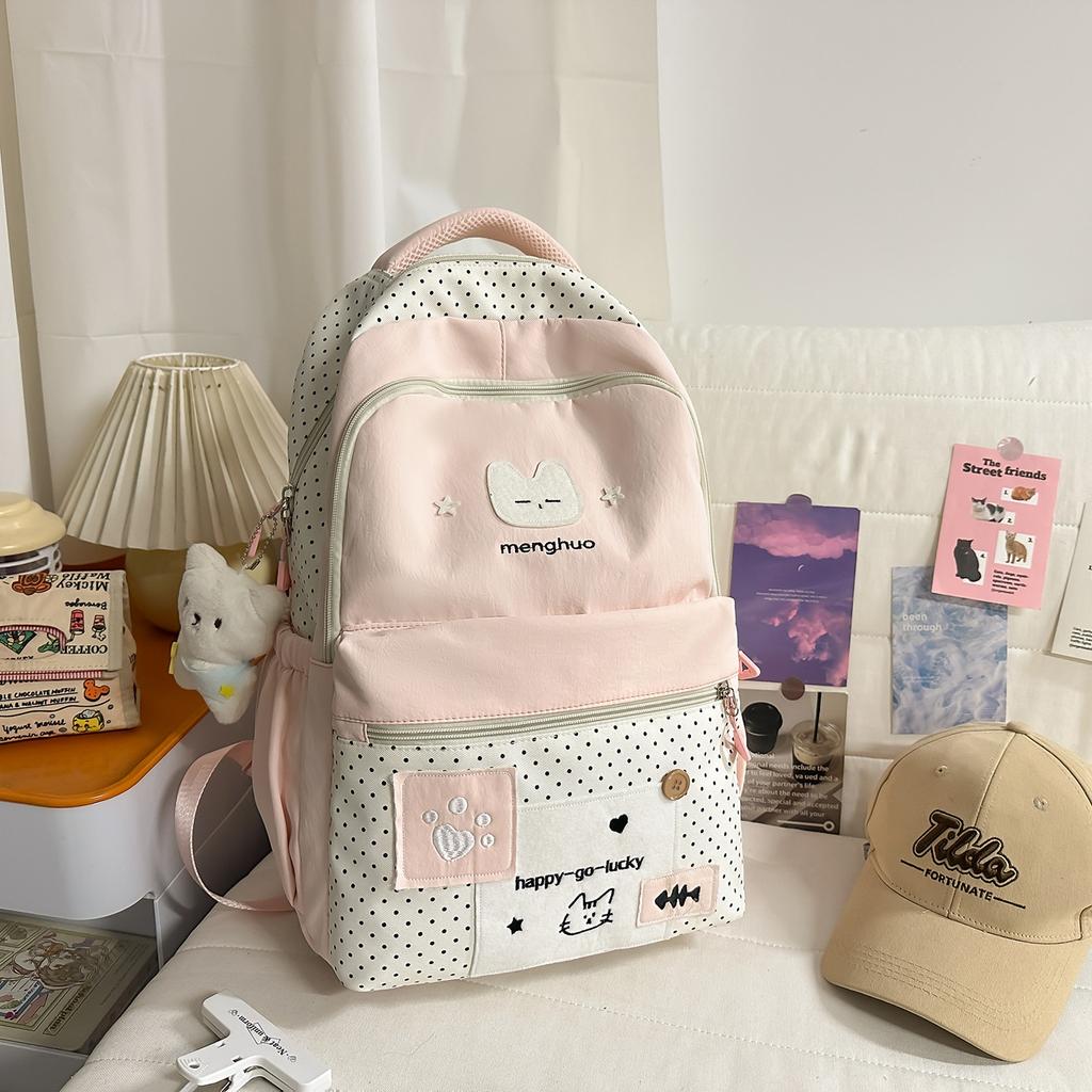 Schoolbag cute college schoolbag female niche design versatile Korean ins college style junior high school students lightweight backpack