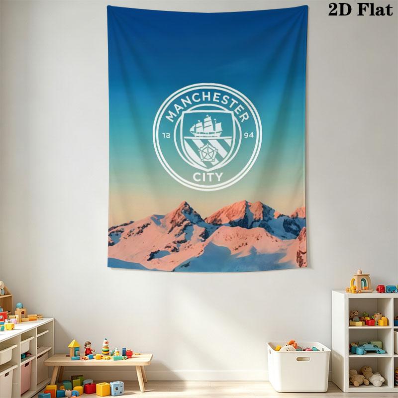 Sacred MCFC BadgeWall Hanging Printed Fabric Blanket Decorative Tapestries for Bedroom Living Room Home Decor