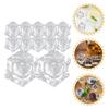 Amosfun 60pcs Transparent Fake Ice Cubes, Artificial Plastic Models, Realistic, 2cm, for Decoration, Photography, Table Decor, Parties, and Weddings
