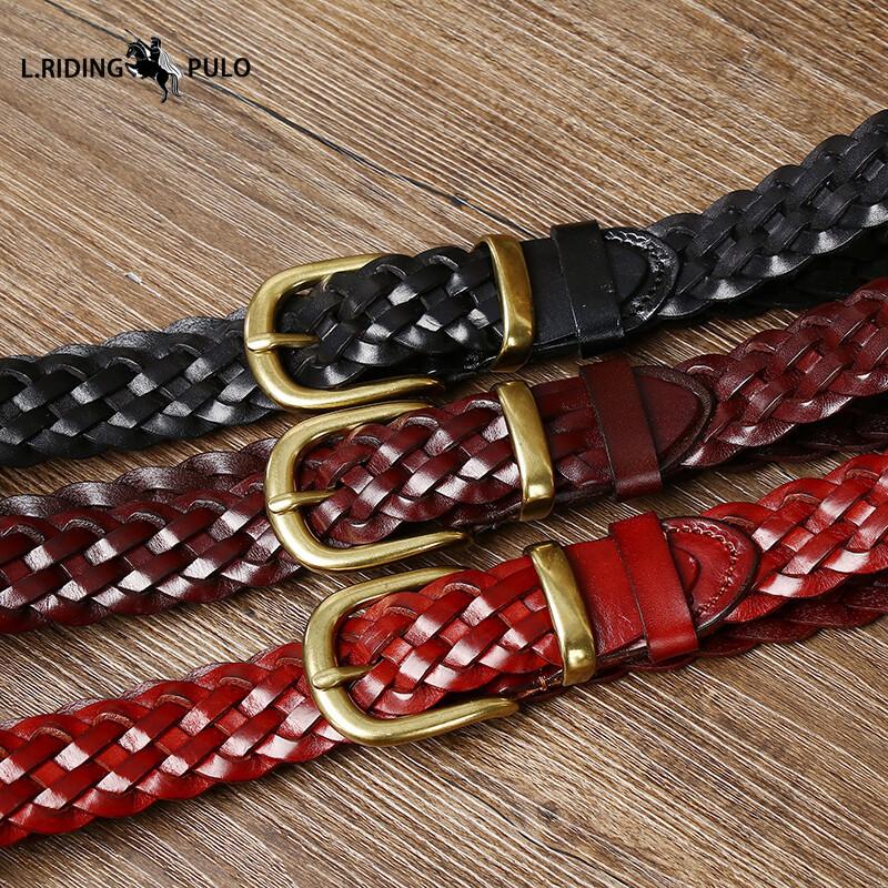 Women's Belt Genuine Leather Braided High Quality First Layer Cowhide Personality All-match Belt