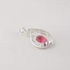 Pink Tourmaline Gemstone 925 Sterling Silver Zircon Jewelry Elegant Chain Pendant 1.4" For Gift CZP-16-4