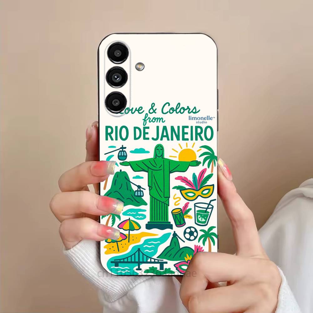 Rio C-Christ the R-Redeemer Phone Case For Samsung S25,24,21,22,23,S30,Ultra,S20,Plus,Fe,Lite,Note,S10,S9,Black Soft Shell