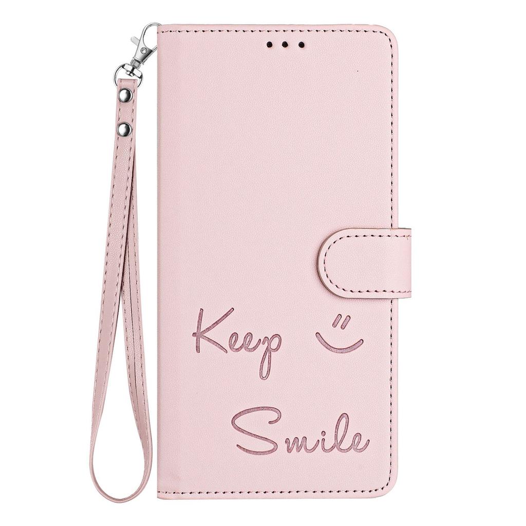 Custodia a Portafoglio in Pelle a Libro per Cubot Max 5 A10 P50 A20 A30 A40 P90 X100 Note 40 60 Design Embossato Keep Smile con Laccetto da Polso