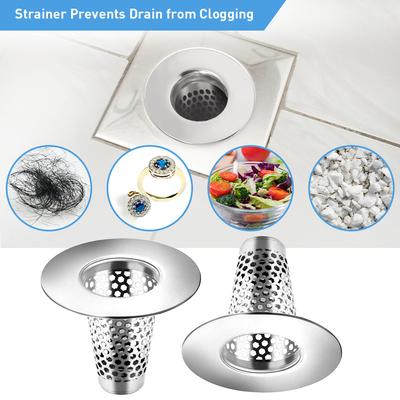 Edelstahl-Abflussfilter, Premium-rostfreier Waschbeckenstöpsel für Duschbadewannen