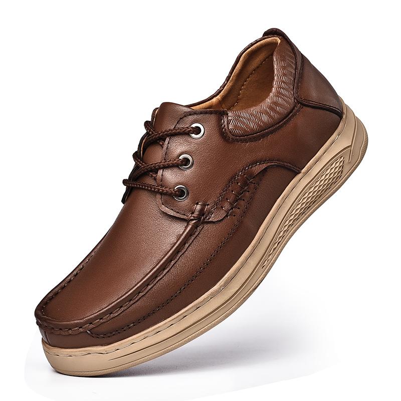 Genuine Leather Mens Shoes Brand Men Casual Shoes Slip On Loafers Flats Soft Oxford Shoes Top Quality Outdoor Shoes Men Sneakers