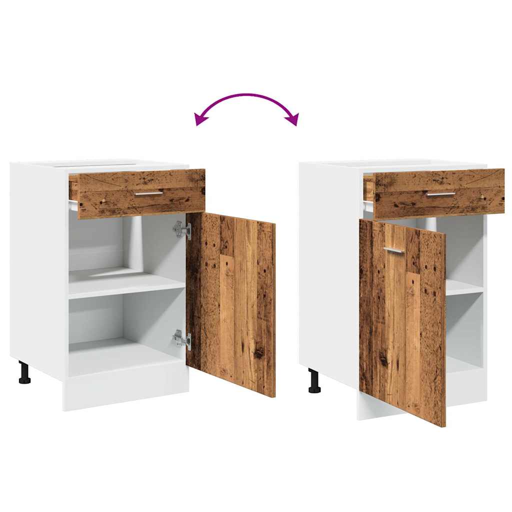 Lyon Base Cabinet with Drawer Vintage Wood Look 50 X 46 X 81.5 Cm Particleboard