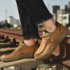 Large Size Men's Shoes 2025 New Men's Casual Leather Shoes Hand-sewn Soles Lightweight Low-top Lace-up Driving Shoes 46
