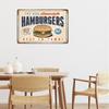 Hamburgers Metal Tin Signs Hot Dogs Printed Vintage Poster Kitchen Wall Decor Fast Food Shop Plaque Wall Art Iron Plate Painting