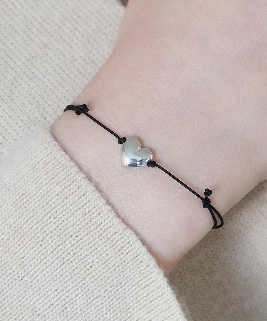 Alleun Silver 925 Friendship Heart Knot Thin Silver Bracelet