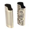 2 Pcs Lighter Case 8cm Length Grid and Dragon Pattern Exquisite Engraved Metal Lighter Cover for Party Bar