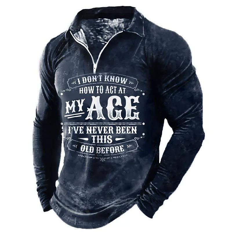 New POLO Shirt Zip Long-sleeved Lapel Men's Sweatshirt Casual Tops Tide