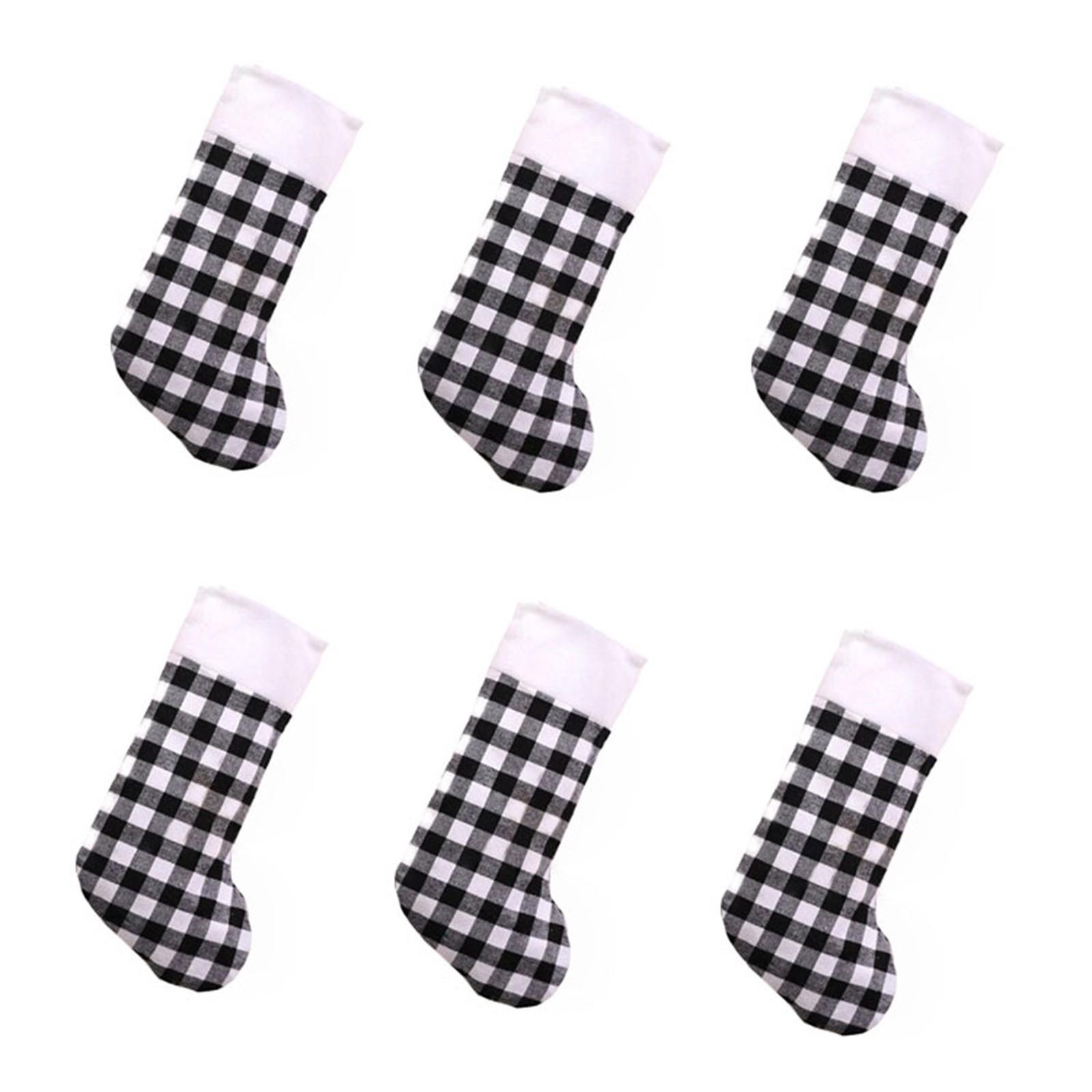 

Рождественские чулки вязаные чулки подарки и украшения для семейного праздника рождественская вечеринка 6 шт One Size белый