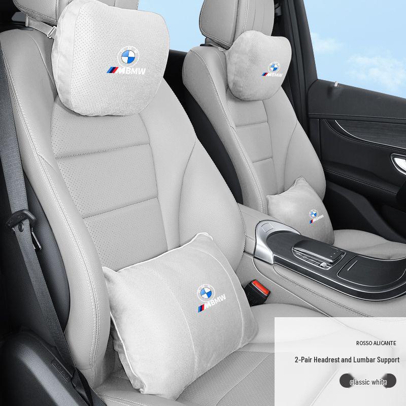 Compatible with BMW 5, 7 Series, X1, X3, X5 car seats, featuring headrest, lumbar, and neck support pillows.
