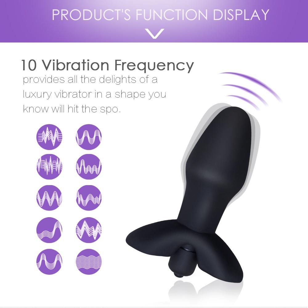 1PC Large Silicone Butt Plug With Vibrator Function Smooth Touch Anal Plug Sex Toys for Women/ Men
