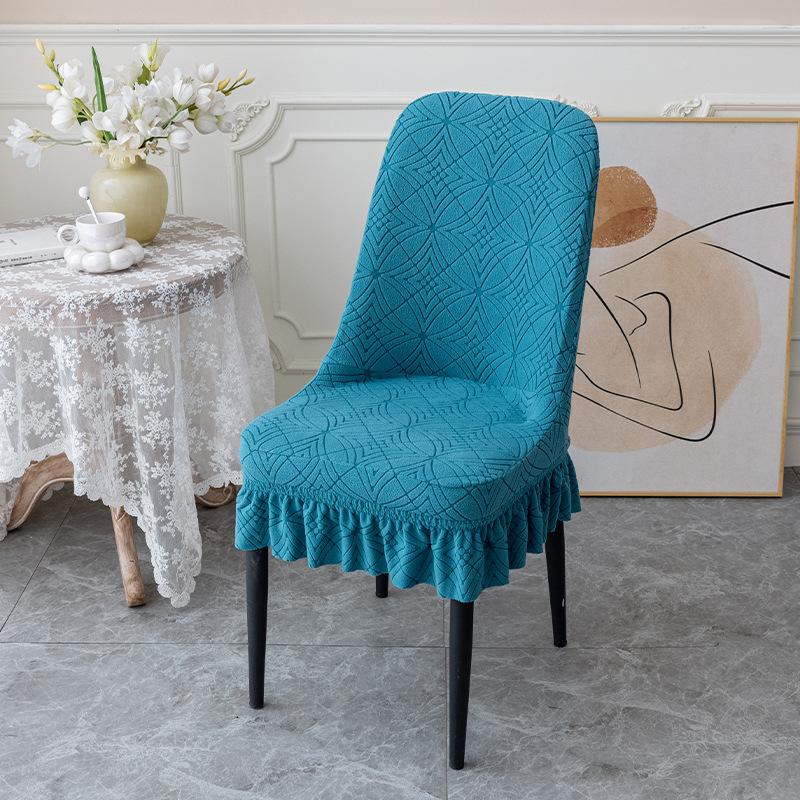 Thickened Fleece Chair Cover One-piece Chair Cover Elastic Dining Chair Covers Jacquard Seat Cover for Hotel Restaurant Home