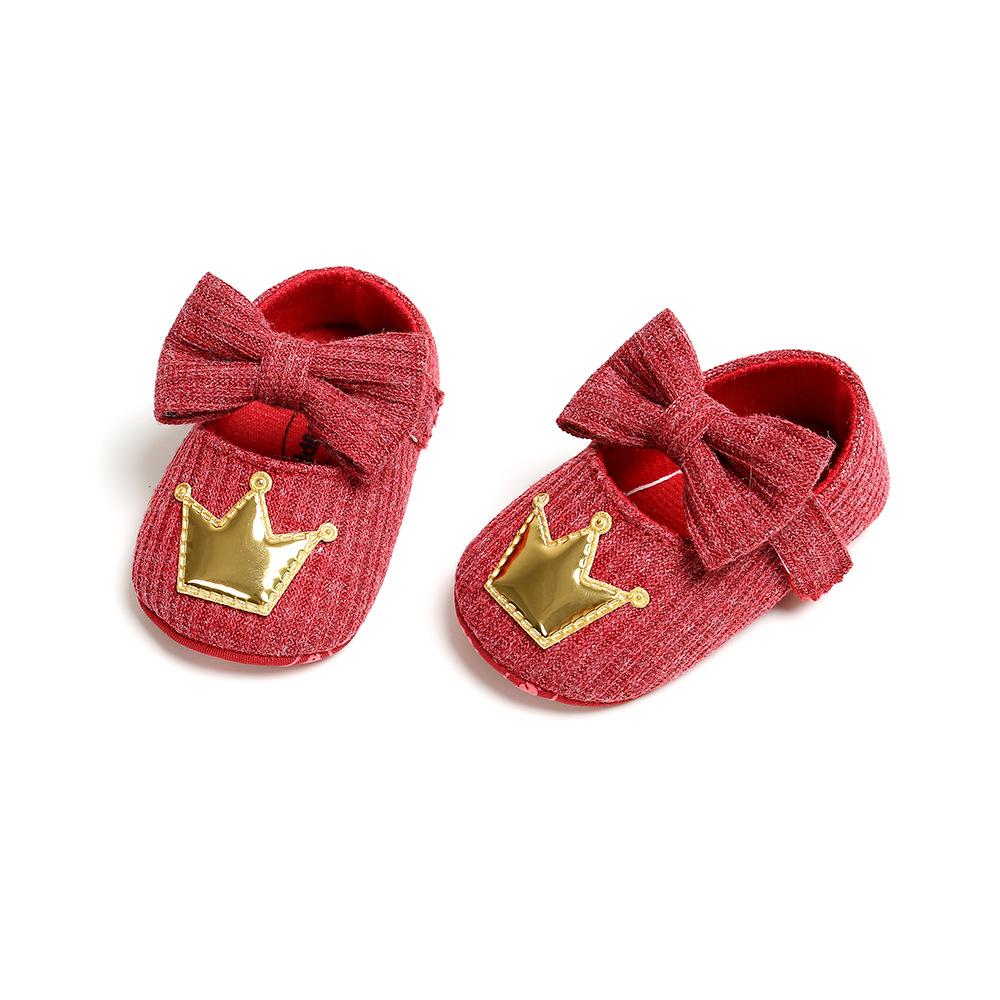 MYGGPP Woolen Baby Princess Schuhe Babyschuhe Schuhe mit weichem Boden Kleine Babyschuhe Frühlings- und Herbstmodelle