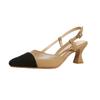 Casual Women's Pointed Sandals Buckle New Summer High-heeled Sandals Rubber Soft-soled Bag Head Empty Sandals Color Matching