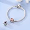 Original Star Moon Watch Rotating Cube Copper Blue Heart Bead Fit Bracelet Women Accessory Valentine'S Day Gift Jewelry Diy