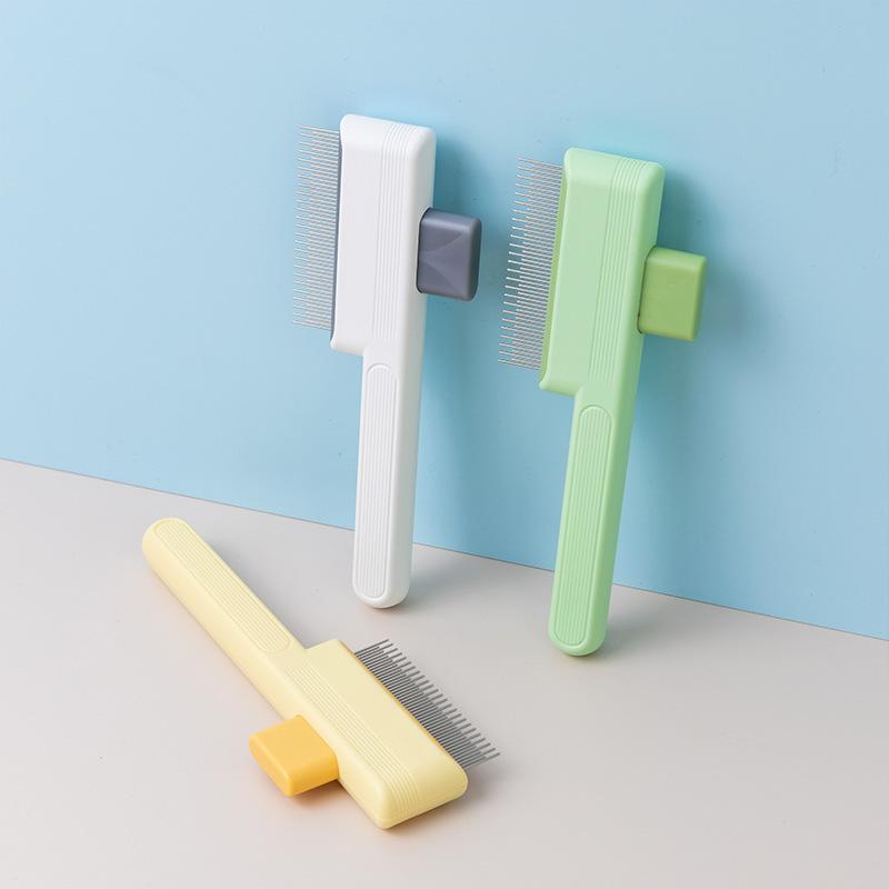 Grzebień dla kota, Jedno kliknięcie, aby rozczesać i usunąć sierść, Samoczyszczący grzebień dla kota, Magiczne narzędzie do czesania sierści psa