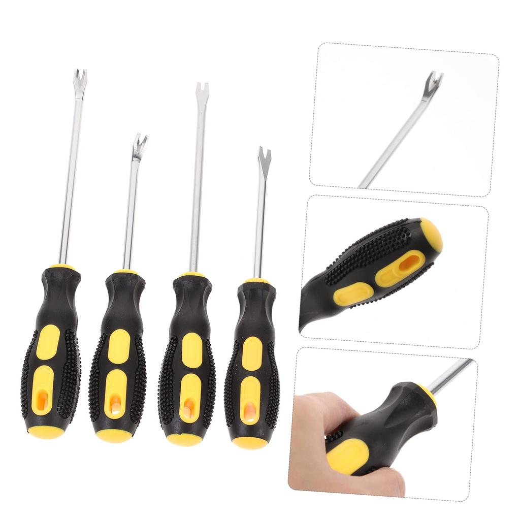 SAFIGLE Office Staple Removal Tool with Double Prong Manual Nail Removal Pry Bar Staple Puller 4-Piece Head, Tool, Remover,