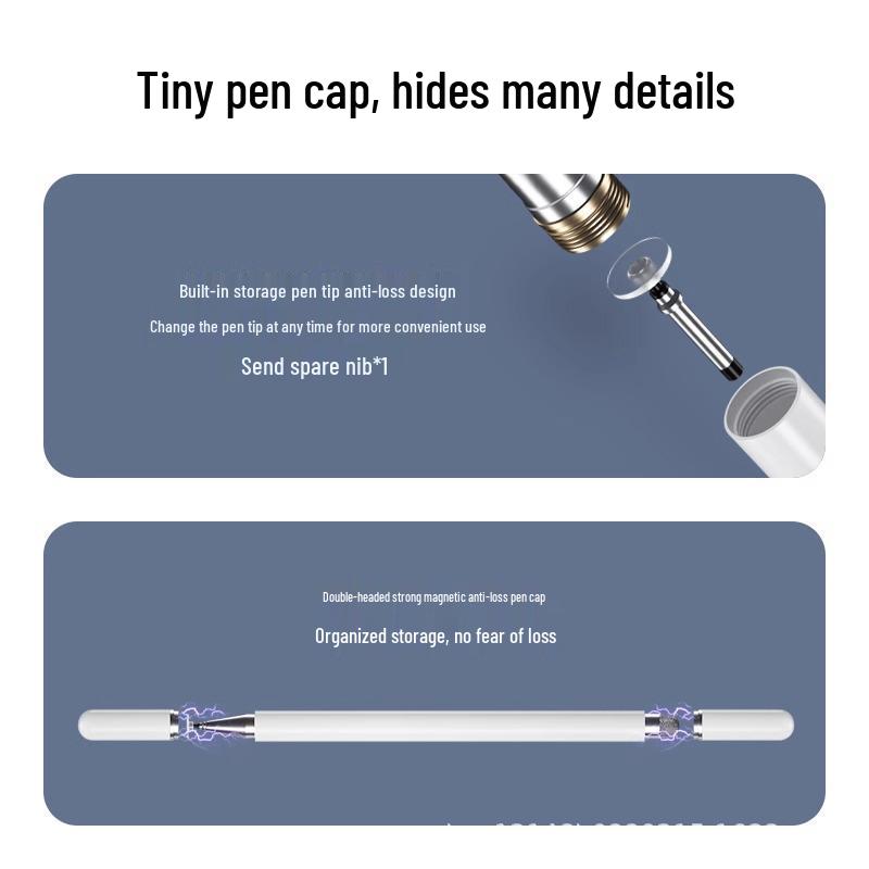Dual-Head Magnetic Capacitive Stylus Pen for Apple, Android, Huawei Devices