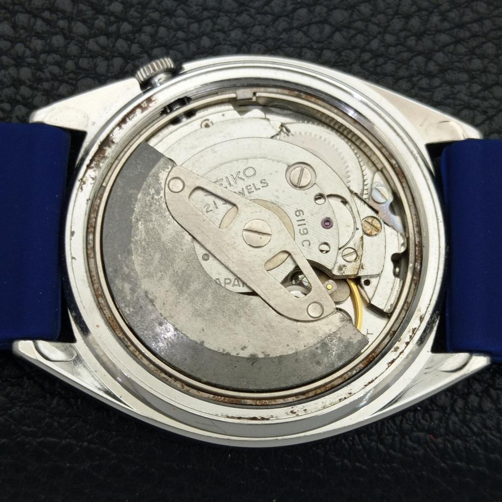 VINTAGE SEIKO 5 AUTOMATIC 6119C JAPAN MENS ARABIC BLUE DIAL WATCH A702527-1 R126-a702527