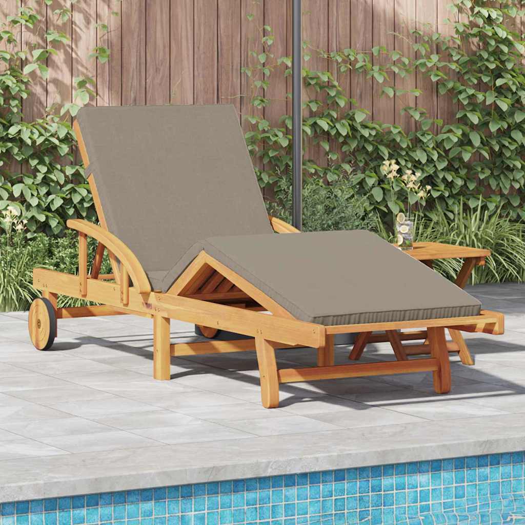 Sun Lounger 2 Pcs Taupe 200 X 67 X 84 Cm Solid Acacia Wood