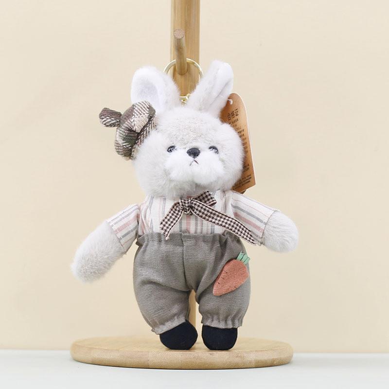 Keychain Plush Rabbit With Short Fur And Pp Cotton Filling Accessories For