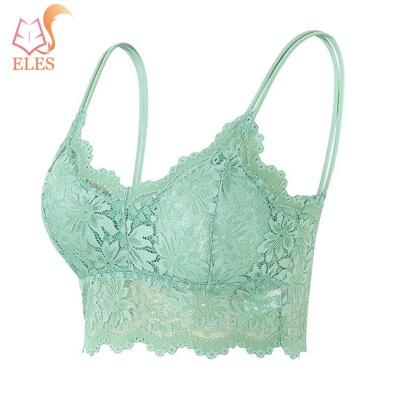 New Women Lace Bras Top Comfortable Bralette Solid Color Sexy Underwear Vest Female Hollow Out Wireless Lingerie Bra