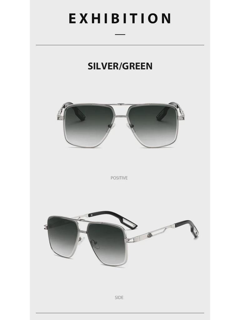 2273 Retro UV400 Double Beam Aviator Sunglasses - European & American Sports Style