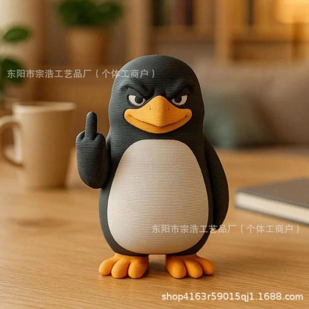 High-Quality Funny High-Quality Middle High-Quality Finger High-Quality Penguin High-Quality Resin High-Quality Statue High-Quality Novelty