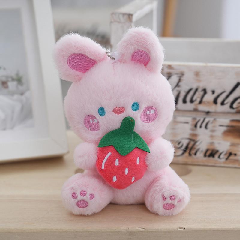 Rozkošná Roztomilá Plyšová Klíčenka Bílý Králíček Kreativní Ovocný Králíček Plyšová Hračka Dívky Pro