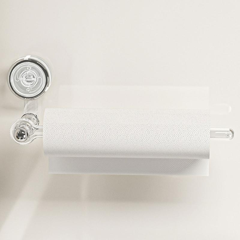 Easy Installion Rotatable Paper Towel Holder Suction Cup Hook for Efficient Kitchen and Bathroom Storage Solution
