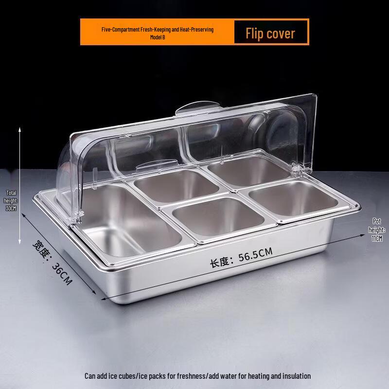 JINGRX Stainless Steel Food Display and Fresh-Keeping Set